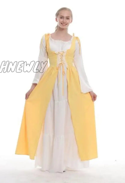 xsrrr S-6XL Medieval Punk Dress Cosplay Halloween Costumes Women Palace Carnival Party Disguise Princess Female Victorian Vestido Robe