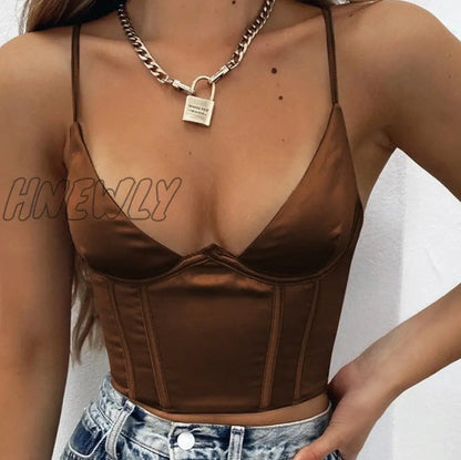 xsrrr Satin Corset Tops Women Wrap V Neck Floral Tanks Camis  Sexy Bustier Summer Tube Crop Tops Festival Outfit