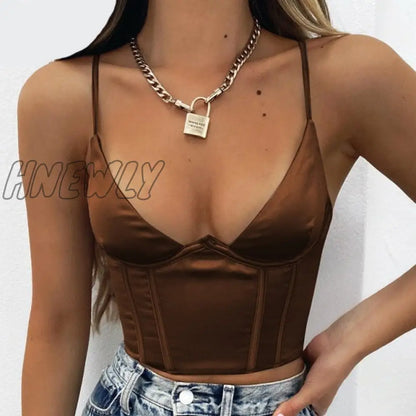 xsrrr Satin Corset Tops Women Wrap V Neck Floral Tanks Camis  Sexy Bustier Summer Tube Crop Tops Festival Outfit