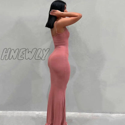 xsrrr Satin Slip Sleeveless Backless Maxi Dress Women Y2k Summer Bodycon Elegant Sexy Outfits Ladies Birthday Party Club Sundress