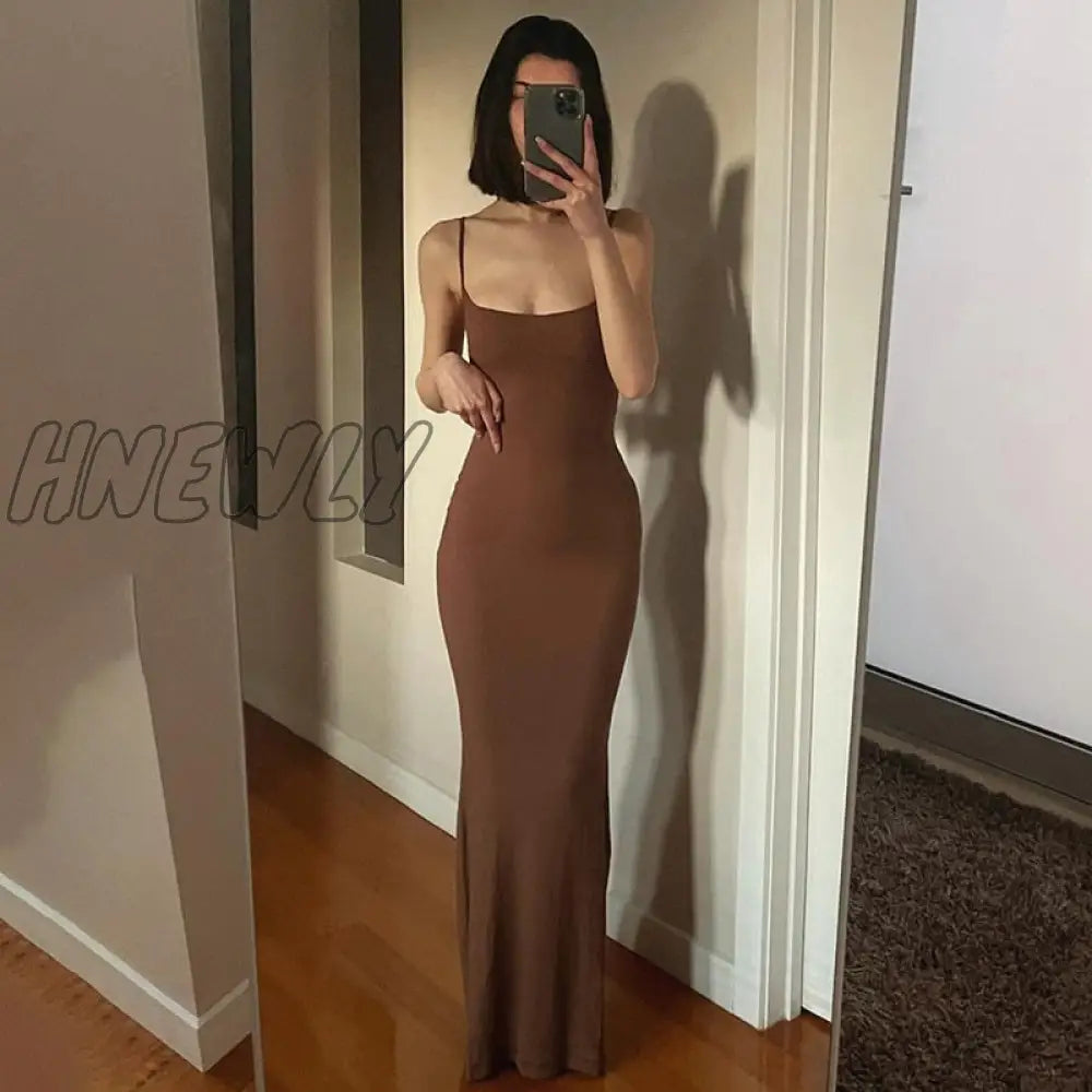 xsrrr Satin Slip Sleeveless Backless Maxi Dress Women Y2k Summer Bodycon Elegant Sexy Outfits Ladies Birthday Party Club Sundress