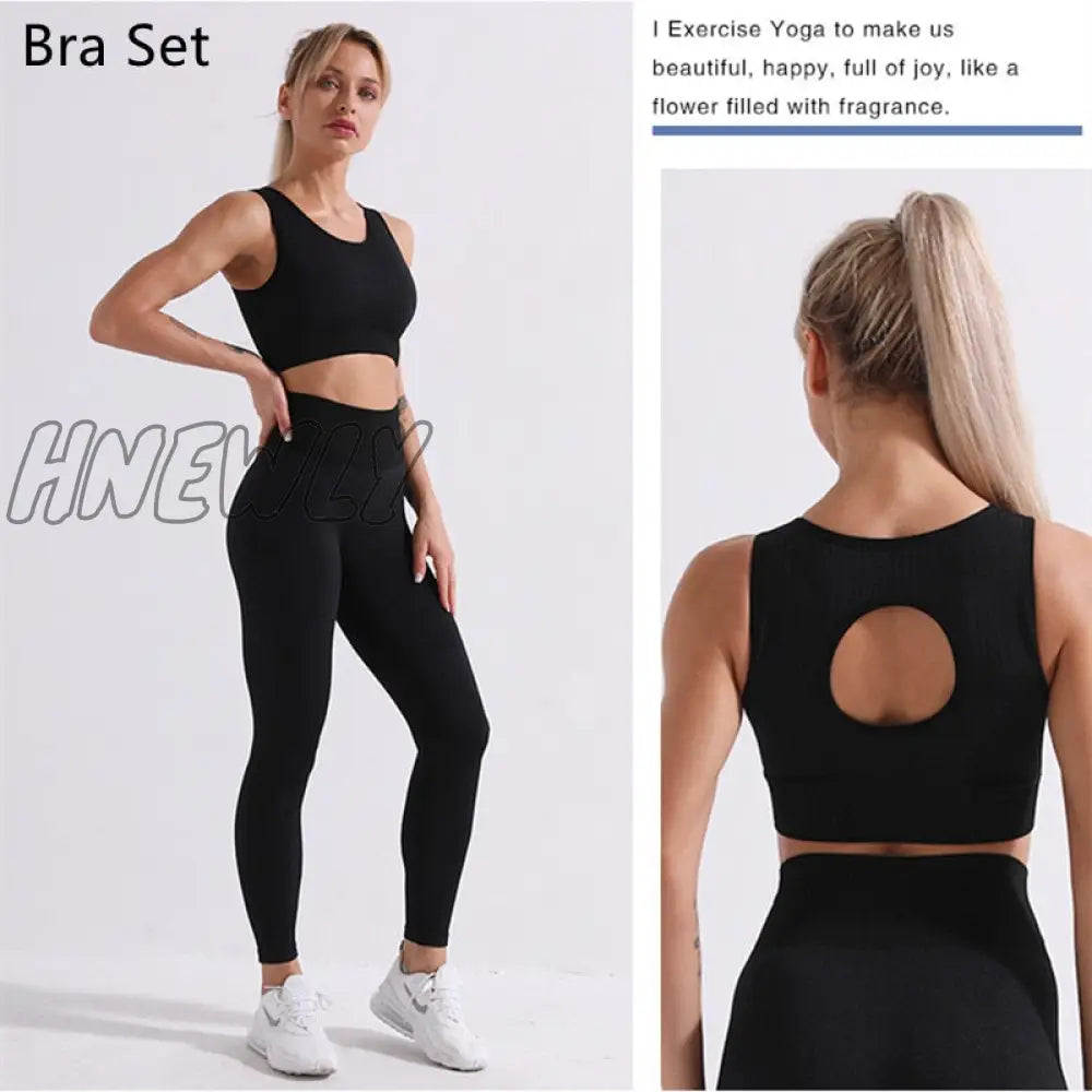 Hnewly Seamless Yoga Set Women Two 2 Piece Long Sleeve Crop Top T-Shirt Leggings Tracksuit Outfit Clothes Gym Wear Sport FitnessWomen Coat for Winter