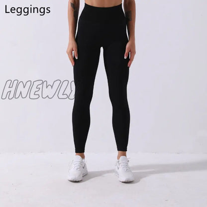 Hnewly Seamless Yoga Set Women Two 2 Piece Long Sleeve Crop Top T-Shirt Leggings Tracksuit Outfit Clothes Gym Wear Sport FitnessWomen Coat for Winter