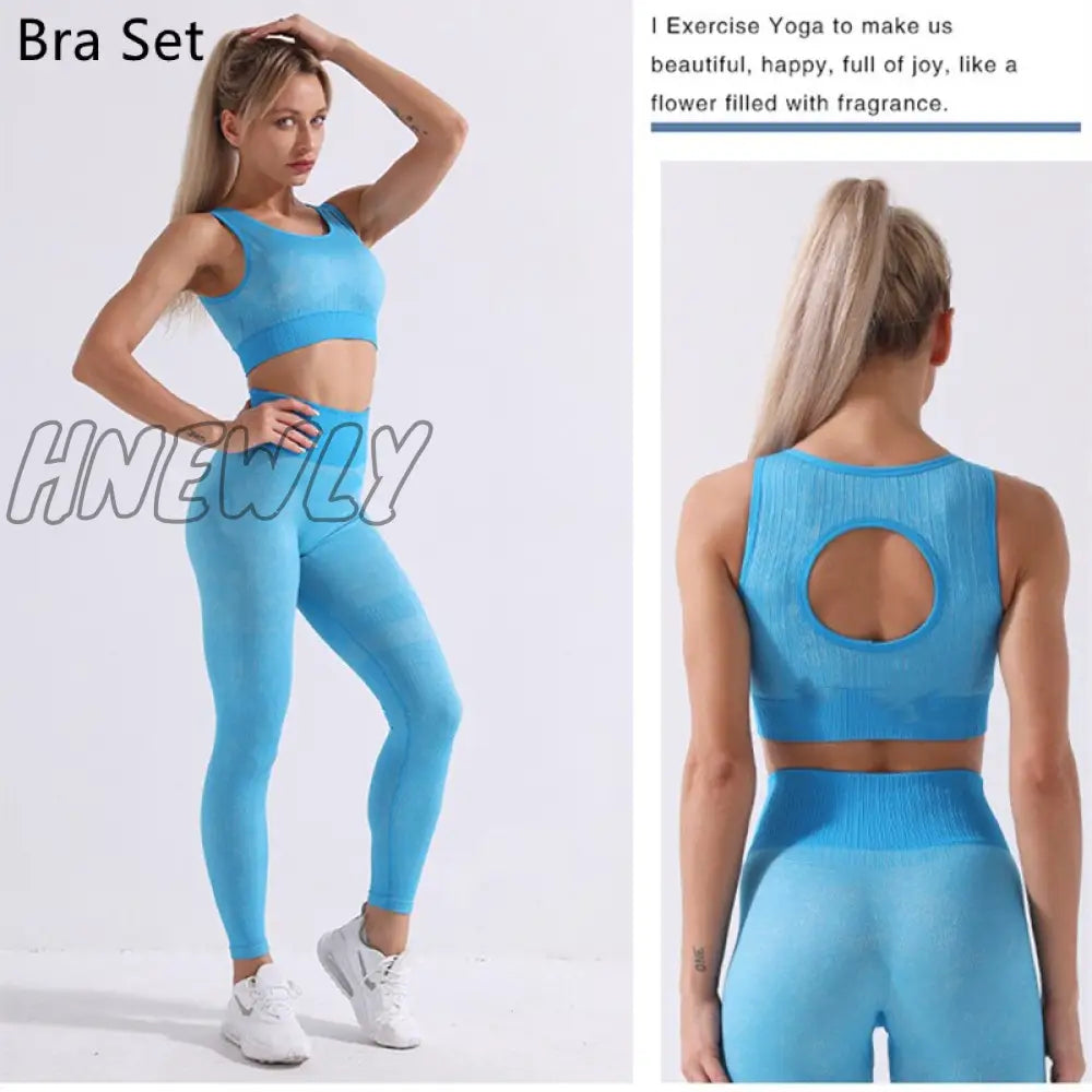 Hnewly Seamless Yoga Set Women Two 2 Piece Long Sleeve Crop Top T-Shirt Leggings Tracksuit Outfit Clothes Gym Wear Sport FitnessWomen Coat for Winter