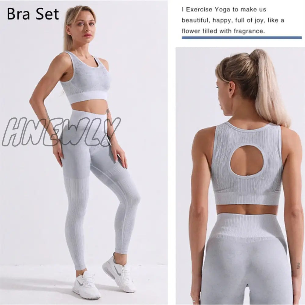 Hnewly Seamless Yoga Set Women Two 2 Piece Long Sleeve Crop Top T-Shirt Leggings Tracksuit Outfit Clothes Gym Wear Sport FitnessWomen Coat for Winter