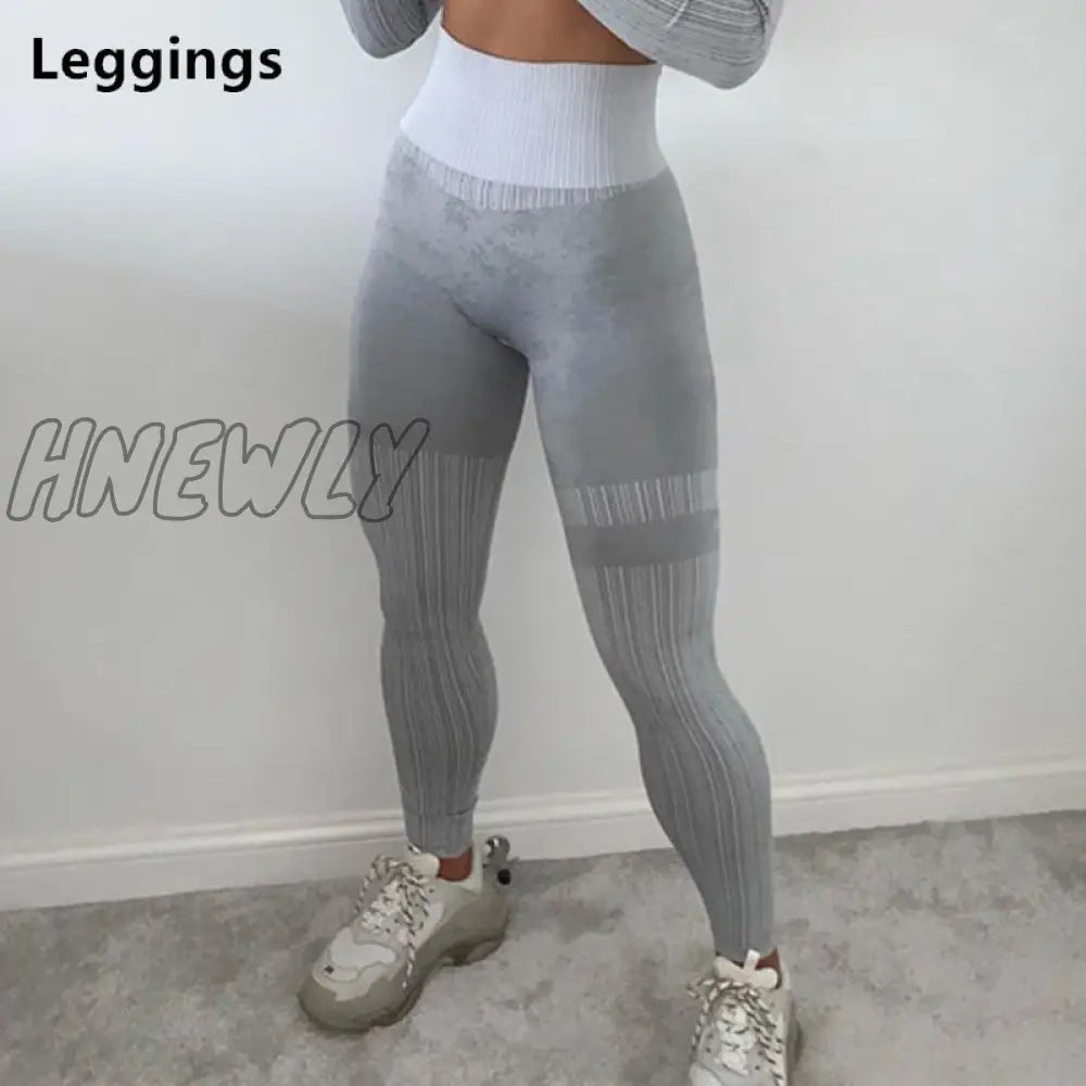 Hnewly Seamless Yoga Set Women Two 2 Piece Long Sleeve Crop Top T-Shirt Leggings Tracksuit Outfit Clothes Gym Wear Sport FitnessWomen Coat for Winter