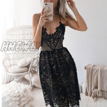 xsrrr Sexy Deep V Neck Backless Lace Dresses Women Vintage Flroal White Summer Dress Boho Ladies Party Vestidos Long Robe