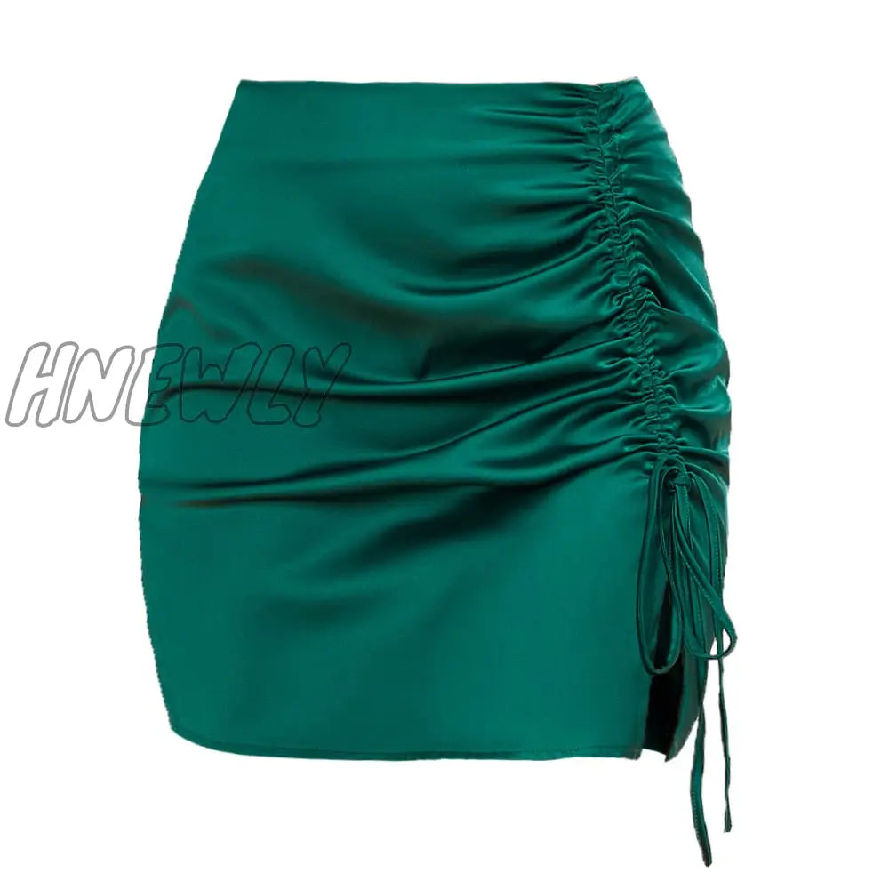 xsrrr Sexy Lace Up A-Line Bodycon Skirts Summer High Elastic Waist Women Ribbon Skirt