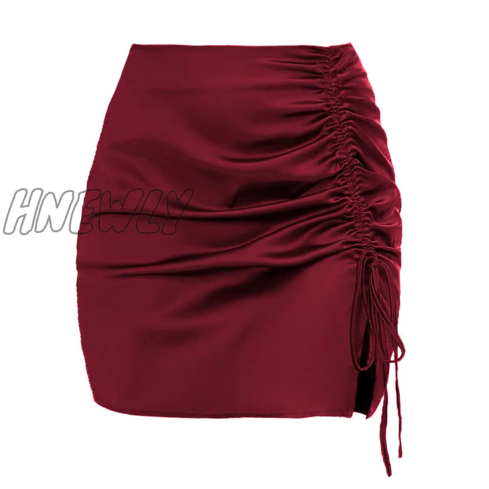 xsrrr Sexy Lace Up A-Line Bodycon Skirts Summer High Elastic Waist Women Ribbon Skirt