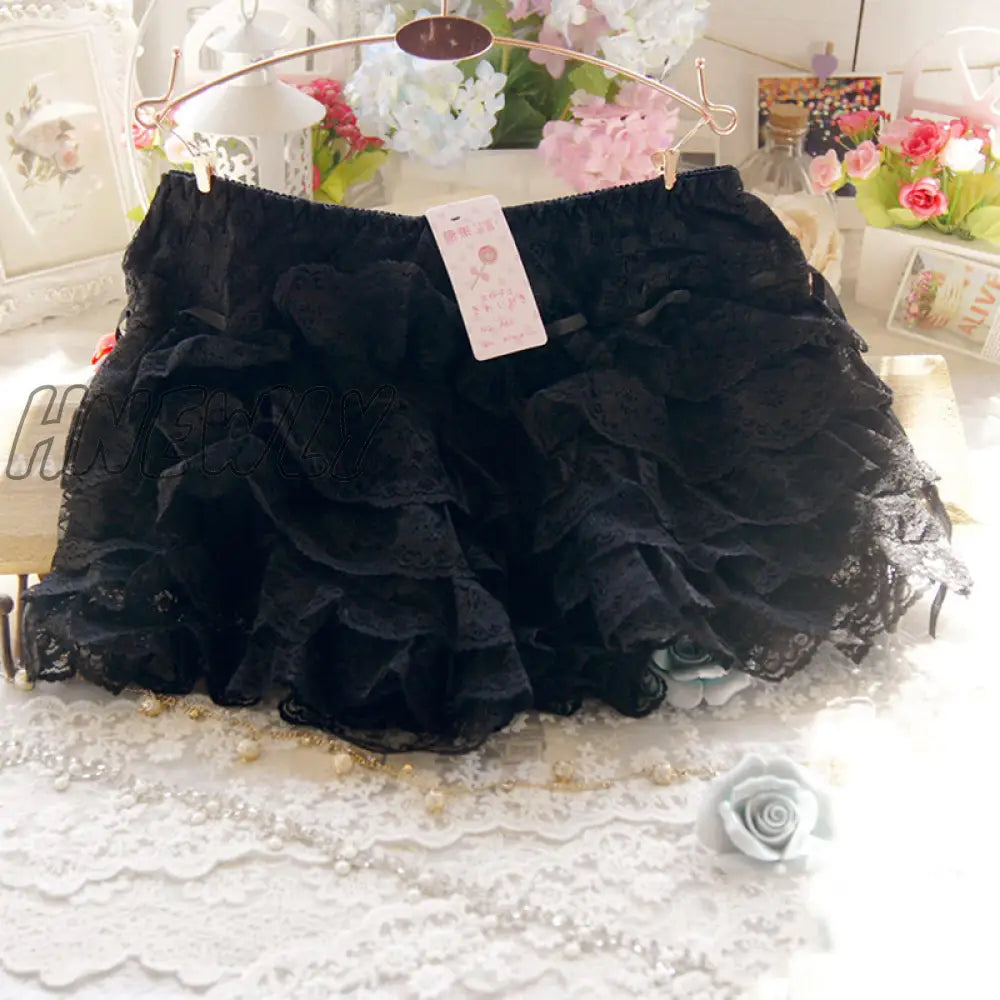 xsrrr Sexy Multilayer Lace Shorts Women Summer Ribbons Ruffles Elastic Waist Cake Shorts Cute Bottoming Lolita Shorts for Sweet Girls