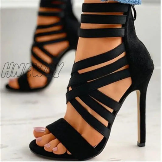 xsrrr Shoes for Women Summer Pump Women High Heel Sandals Zipper Fashion High Heels Sexy Ladies Plus Size Shoes 35-43 Heels Women