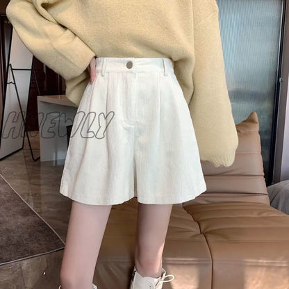 xsrrr Shorts Women Autumn College Friends Simple Pure Corduroy New Arrival Mujer Cozy Design Casual Fashion Basic Feminino Ulzzang Ins