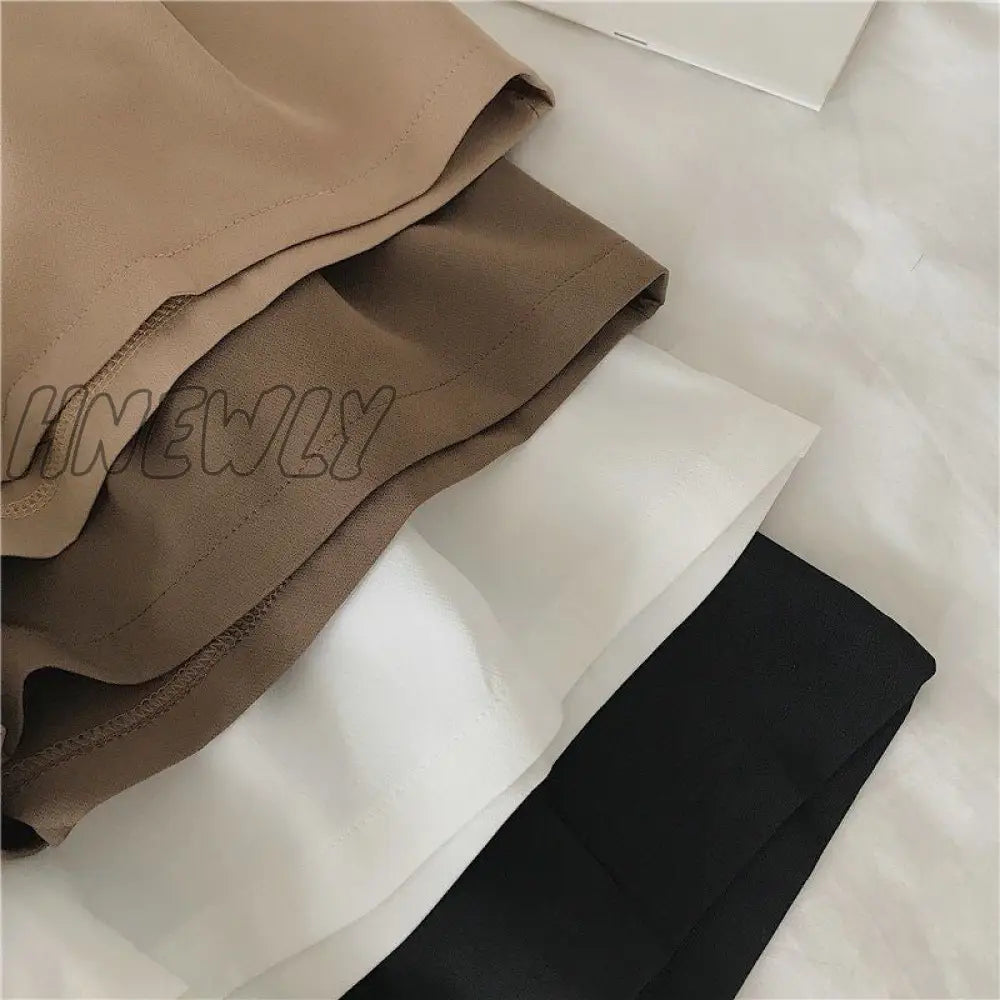 xsrrr Shorts Women Fashion Simple Casual Solid Comfortable High Waist Trousers Ulzzang Pleated Chic Summer Student Female Clothing