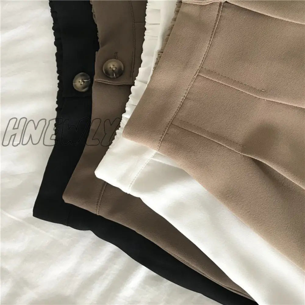 xsrrr Shorts Women Fashion Simple Casual Solid Comfortable High Waist Trousers Ulzzang Pleated Chic Summer Student Female Clothing