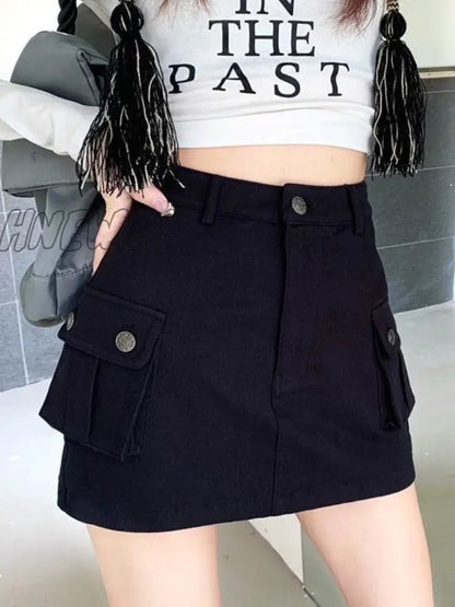 xsrrr Skirts Women Retro Slim Sexy Design Simple Pure Ulzzang All-match Daily Streetwear Popular Safari Style Mini Faldas Summer Denim