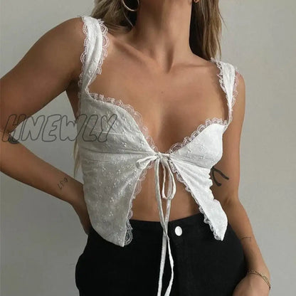 xsrrr Slash Neck Tube Top Bow Tie Up Strappy Slim Sexy Women White Crop Top Summer Tanks Camis New Female Cropped Trendy Summer Fits