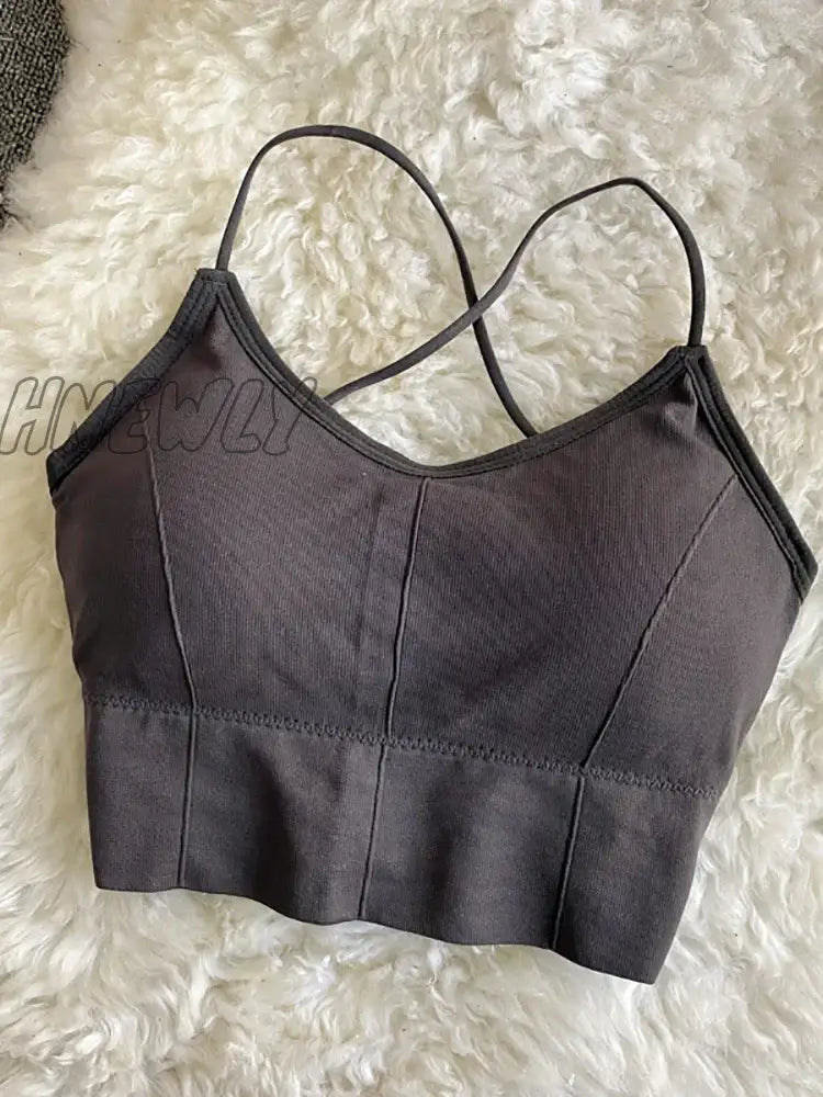 Hnewly Spaghetti Tops Women Sporty Bra Tops Female Solid Solid Cottons Underwear For Women Summer Tops