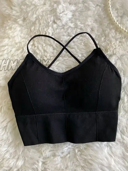 Hnewly Spaghetti Tops Women Sporty Bra Tops Female Solid Solid Cottons Underwear For Women Summer Tops