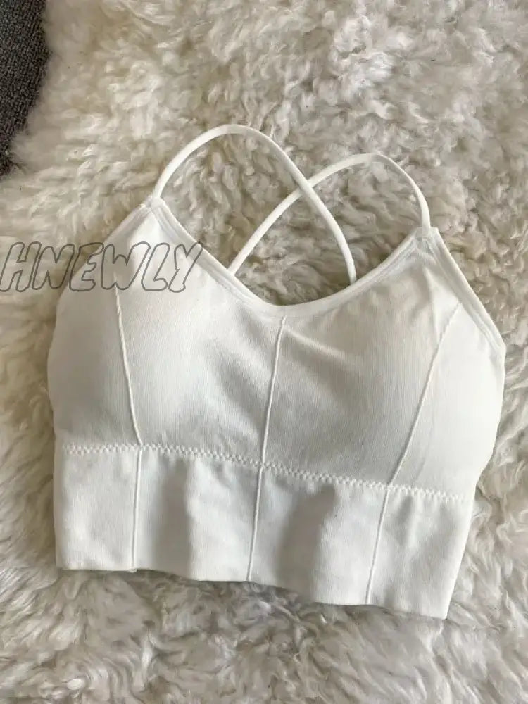 Hnewly Spaghetti Tops Women Sporty Bra Tops Female Solid Solid Cottons Underwear For Women Summer Tops