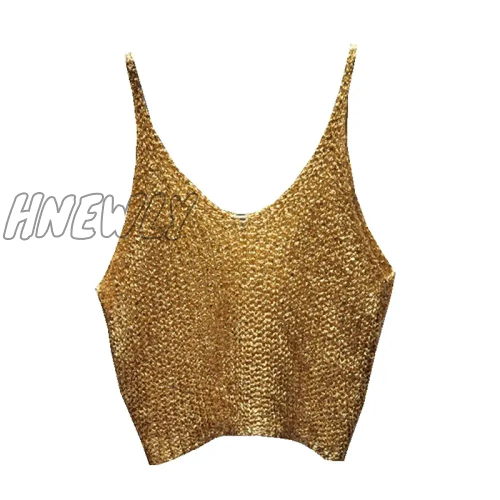 xsrrr Sparkling Sequins Half Waist Render Knitwear Hollow-out Is Sexy Waist Condole Top Cropped  Sexy Streetwear   Woman Tops Summer