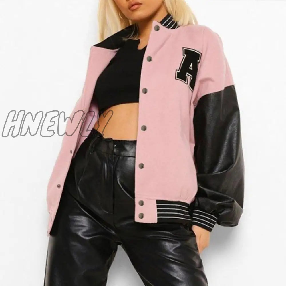 Hnewly Spring And Autumn Vibe Style Baseball Uniform New Bomber Jacket For Women Fashion Retro Clothes Streetwear Oversized Coat Winter Street Style