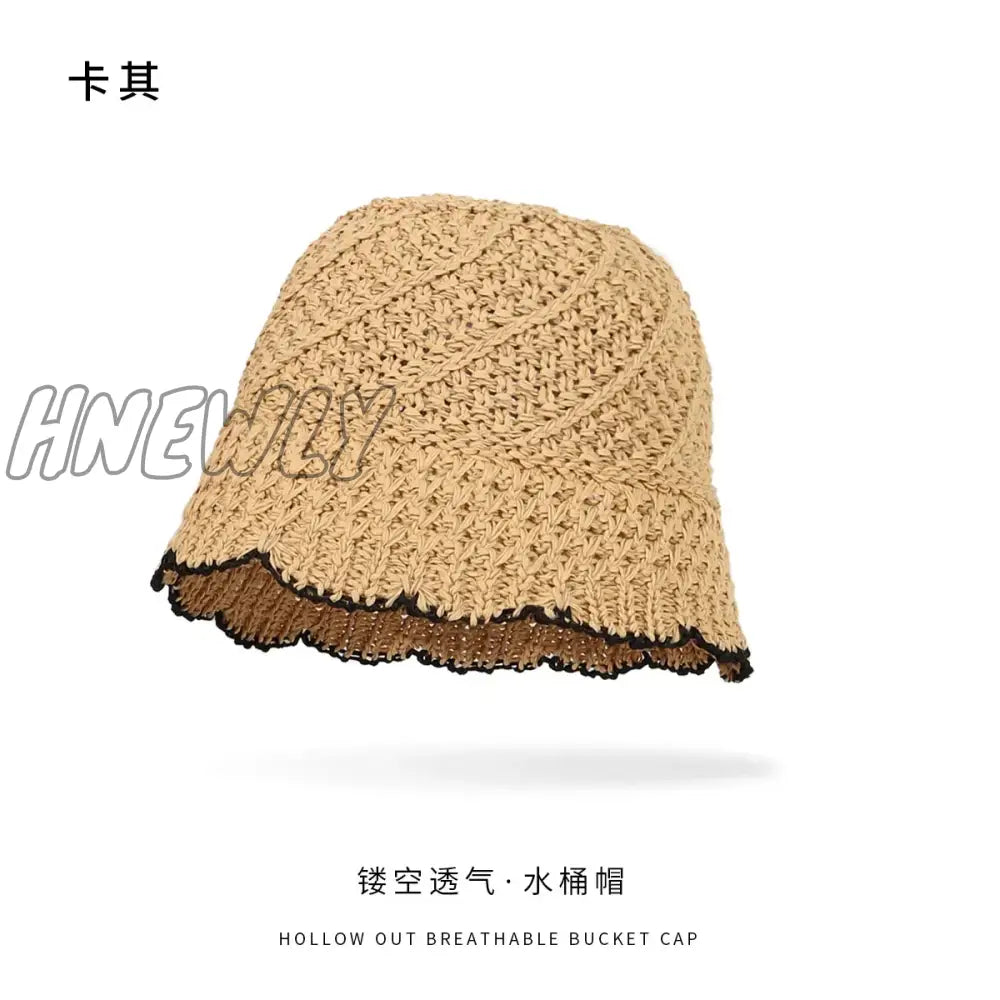 Hnewly Spring Summer Bucket Hats for Women Luxury Brand Designer Panama Caps for Ladies Beach Hat Bob Sun Hat Bonnet Fisherman Hat