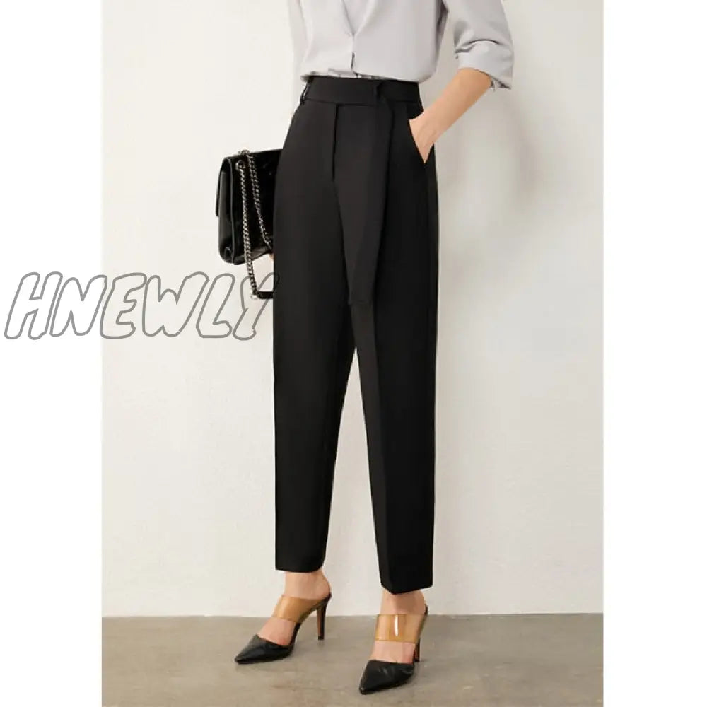 Hnewly Spring Summer Pants Female Office Lady Solid High Waist Female Trousers Fashion Straight Suit Pants For Women 11960733