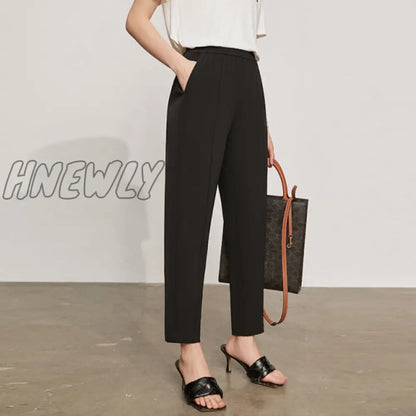 Hnewly Spring Summer Pants Female Office Lady Solid High Waist Female Trousers Fashion Straight Suit Pants For Women 11960733