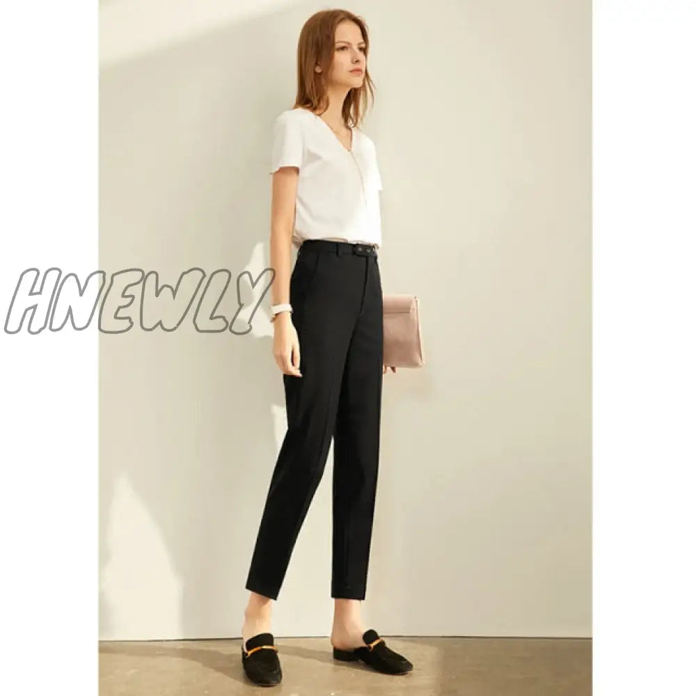 Hnewly Spring Summer Pants Female Office Lady Solid High Waist Female Trousers Fashion Straight Suit Pants For Women 11960733