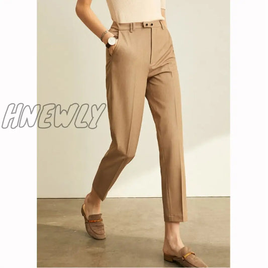 Hnewly Spring Summer Pants Female Office Lady Solid High Waist Female Trousers Fashion Straight Suit Pants For Women 11960733