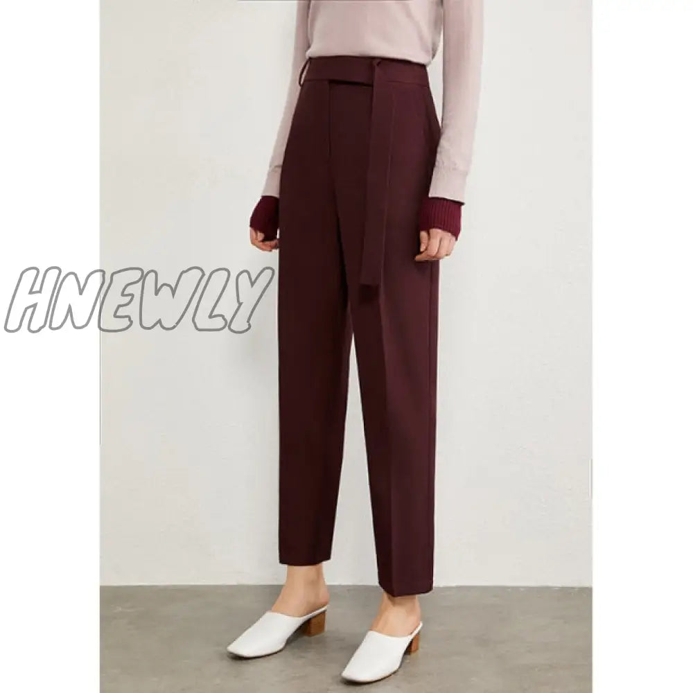 Hnewly Spring Summer Pants Female Office Lady Solid High Waist Female Trousers Fashion Straight Suit Pants For Women 11960733