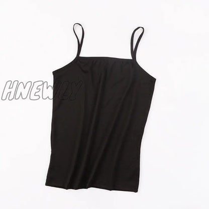 xsrrr Summer Bra Ice Silk Crop Tops Sports Spaghetti Strap Vest Top Women Sexy Built In Bra Off Shoulder Sleeveless Camisole Underwear