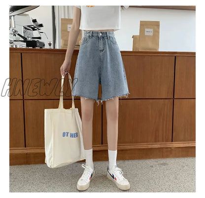 xsrrr Summer Denim Shorts For Women 2024 Spring Summer Fashion Loose High Waisted Shorts Chic Solid Casual Jean Shorts