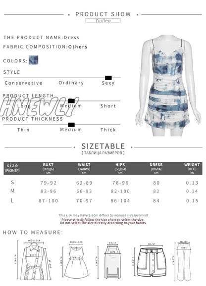 xsrrr Summer Fashion Knitting Sling Dress Women Sleeveless Sexy Side Drawstring Casual Printing Lady Street Slim MIni Dresses