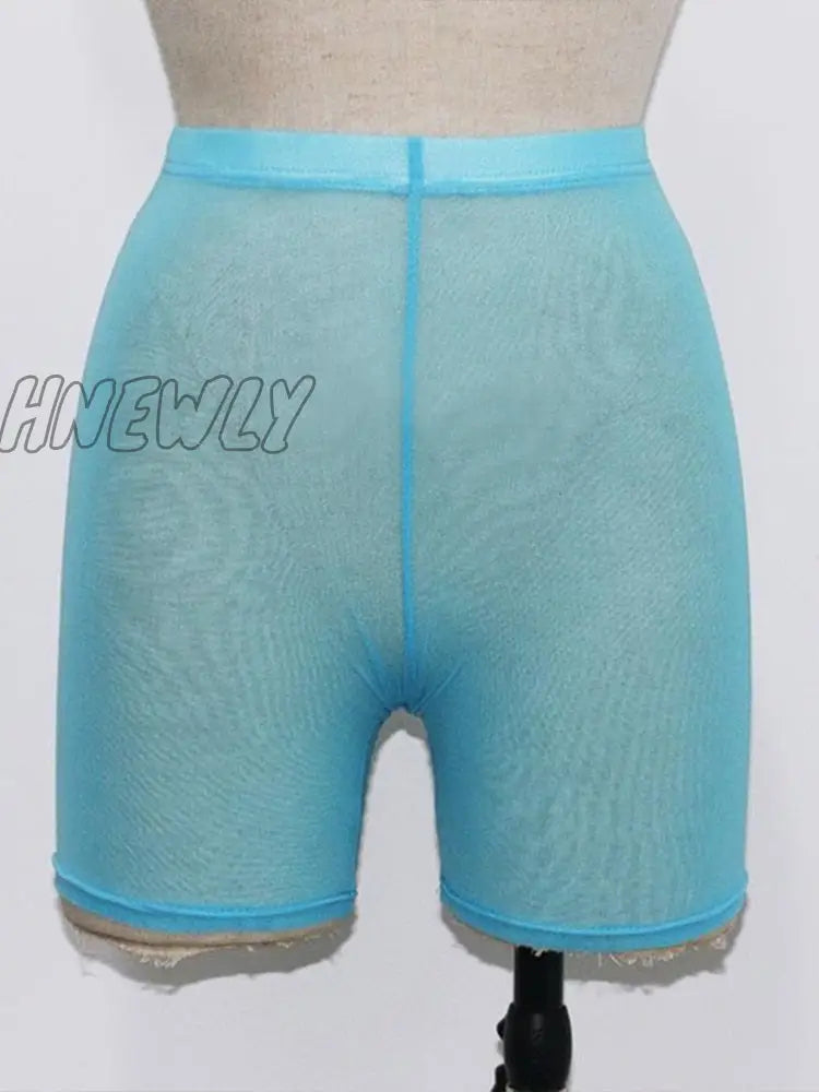 xsrrr Summer Fashion Yellow Mesh Transaparent Sexy Women Casual Shorts Ladies High Waist Shorts Summer Shorts Sexy Shorts