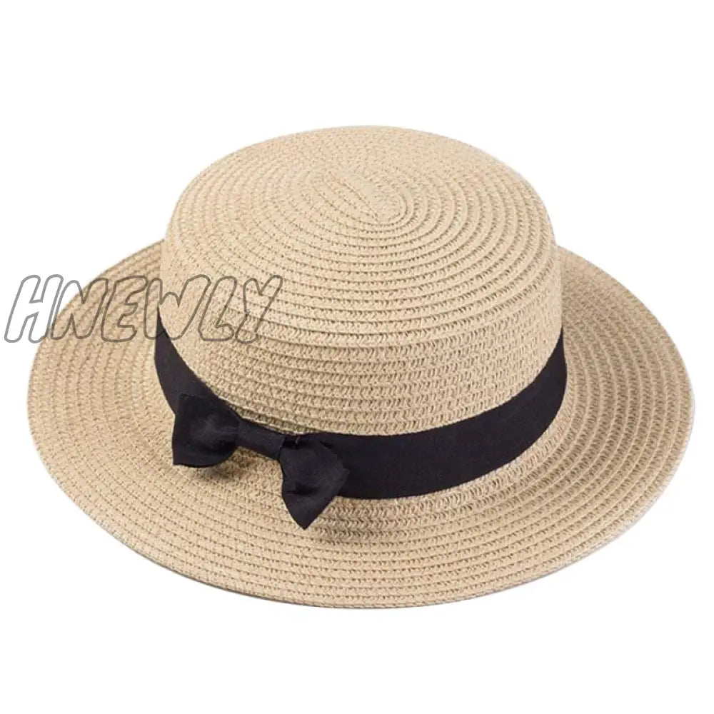 xsrrr Summer Hats For Women Sun Hat Beach Ladies Fashion Flat Brom Bowknot Panama Lady Casual Sun Hats For Women Straw Hat