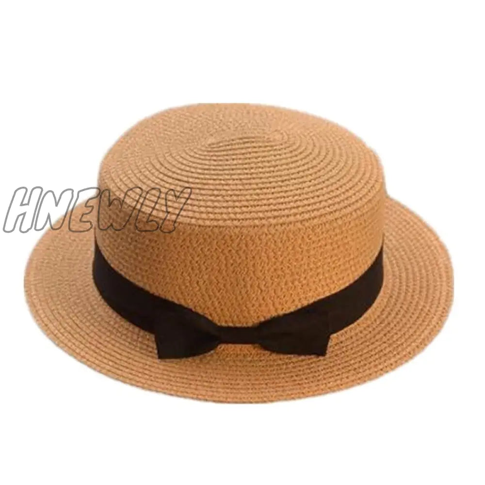 xsrrr Summer Hats For Women Sun Hat Beach Ladies Fashion Flat Brom Bowknot Panama Lady Casual Sun Hats For Women Straw Hat