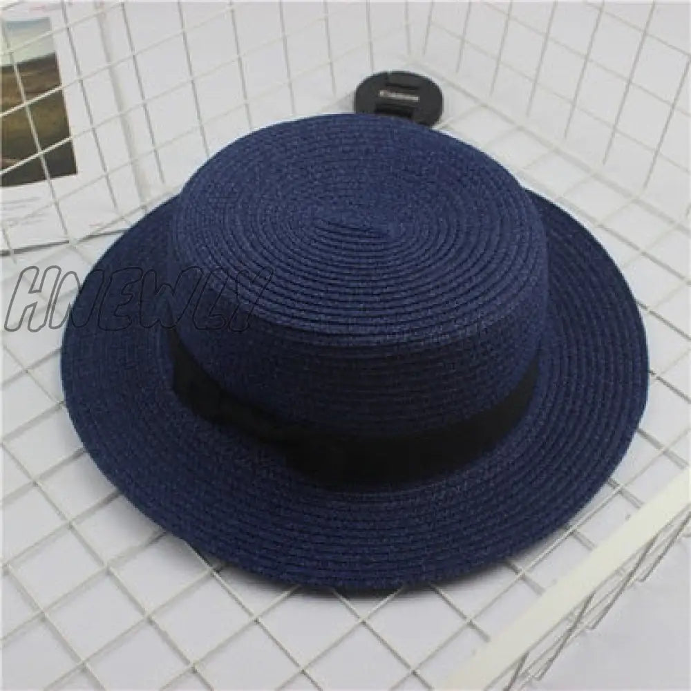 xsrrr Summer Hats For Women Sun Hat Beach Ladies Fashion Flat Brom Bowknot Panama Lady Casual Sun Hats For Women Straw Hat