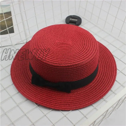 xsrrr Summer Hats For Women Sun Hat Beach Ladies Fashion Flat Brom Bowknot Panama Lady Casual Sun Hats For Women Straw Hat