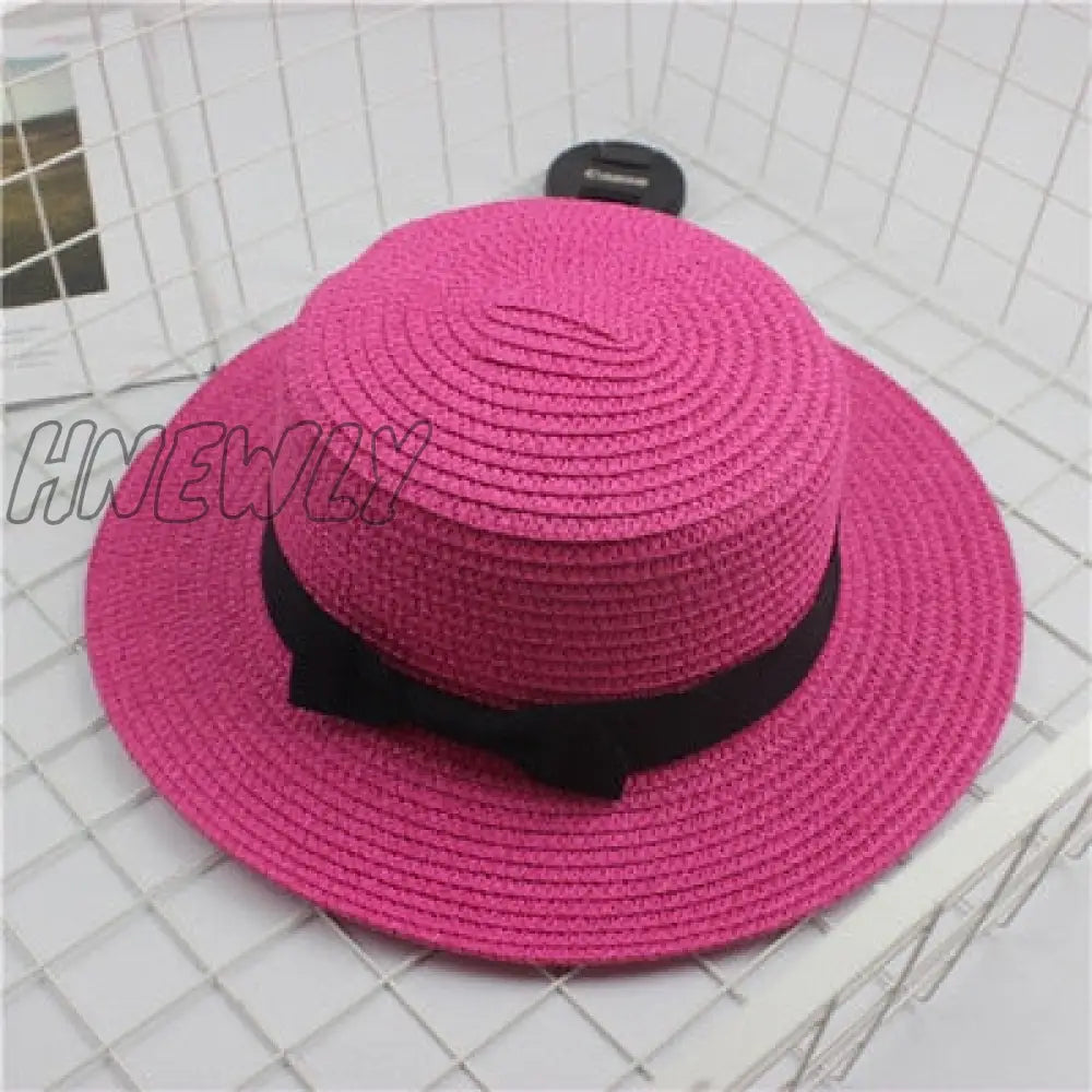 xsrrr Summer Hats For Women Sun Hat Beach Ladies Fashion Flat Brom Bowknot Panama Lady Casual Sun Hats For Women Straw Hat