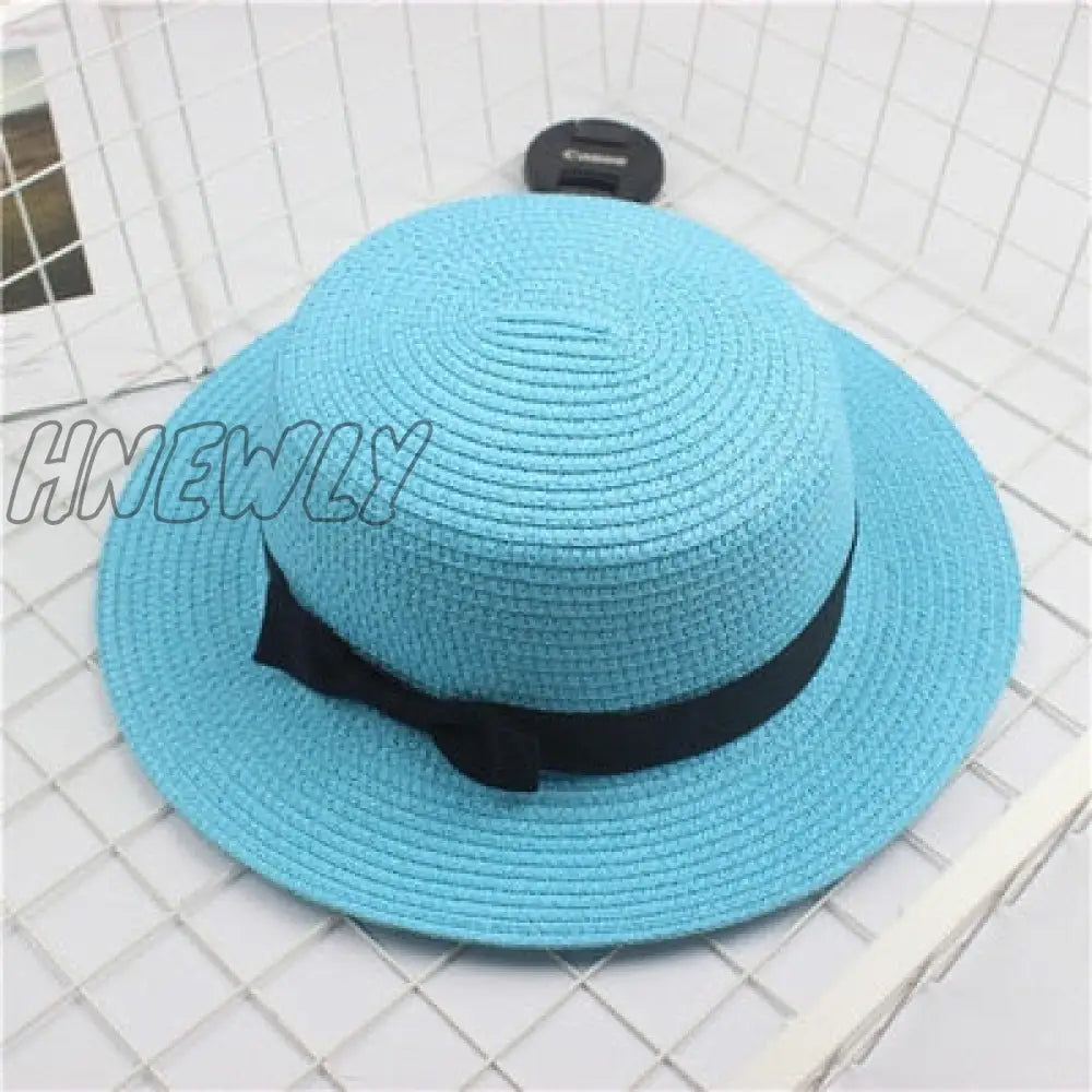 xsrrr Summer Hats For Women Sun Hat Beach Ladies Fashion Flat Brom Bowknot Panama Lady Casual Sun Hats For Women Straw Hat