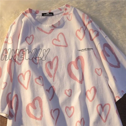 xsrrr Summer New Japanese Printing Cloud Moon Bear Letter Short-Sleeved T-Shirt Female Ins Harajuku Casual Cute Loose Oversized Top Cute Fits