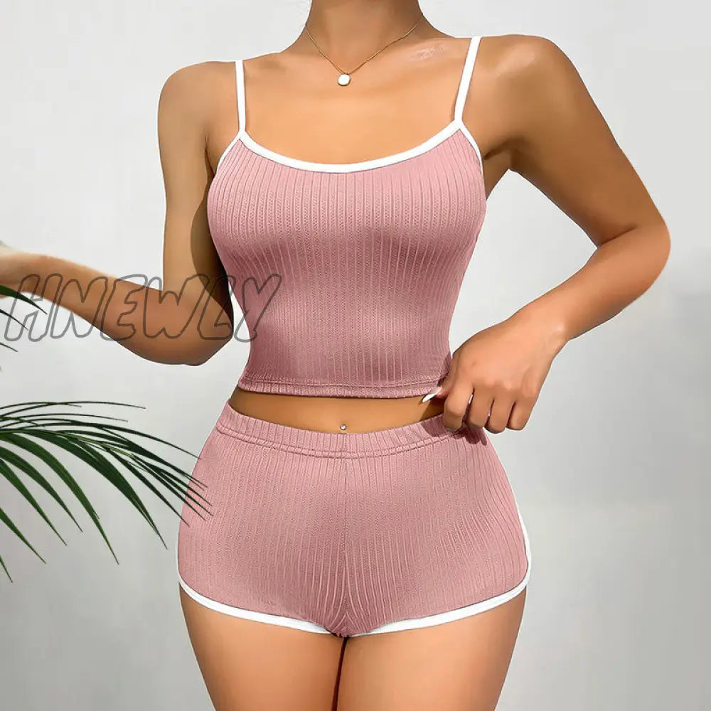 xsrrr Summer Outfits for 2 Piece Tracksuit Set Fashion Side Stripe Tank Top and Short Pant Suit Crop Top Vest Sexy Hot pant Clothes