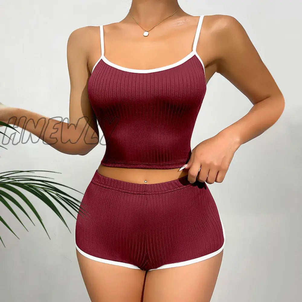 xsrrr Summer Outfits for 2 Piece Tracksuit Set Fashion Side Stripe Tank Top and Short Pant Suit Crop Top Vest Sexy Hot pant Clothes