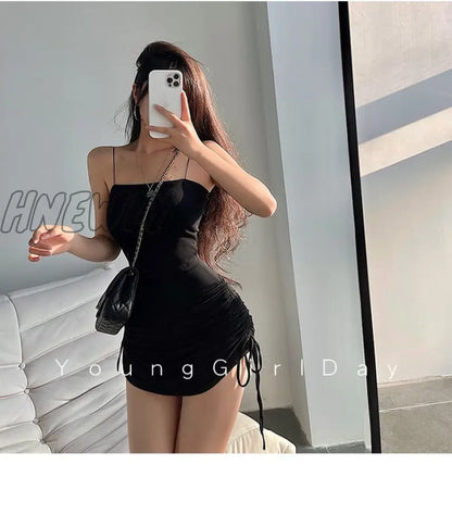 xsrrr Summer Solid Color Youth Female With Chest Pad Camisole Korean Hot Girl Sexy Open Navel Bottomed Tube Tops 7BIL