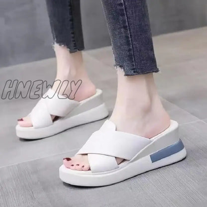 xsrrr Summer Wedge Platform Sandals Fashion Retro Romen Beach Shoes Ladies Casual Peep Toe Soft Comfortable Sandalias De Mujer