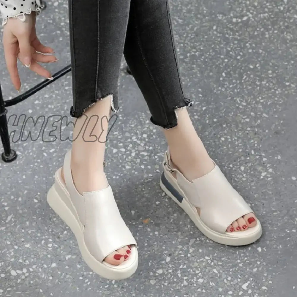 xsrrr Summer Wedge Platform Sandals Fashion Retro Romen Beach Shoes Ladies Casual Peep Toe Soft Comfortable Sandalias De Mujer