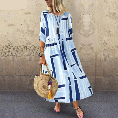 xsrrr Summer Women Long Tunic Dress Ladies Casual Loose Dresses Vestidos Beach Party Sundress Stylish Robe Femme