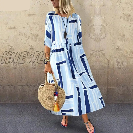 xsrrr Summer Women Long Tunic Dress Ladies Casual Loose Dresses Vestidos Beach Party Sundress Stylish Robe Femme