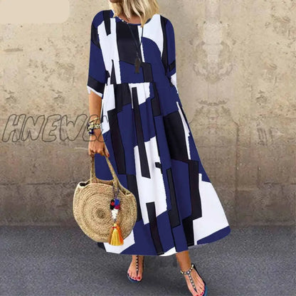 xsrrr Summer Women Long Tunic Dress Ladies Casual Loose Dresses Vestidos Beach Party Sundress Stylish Robe Femme